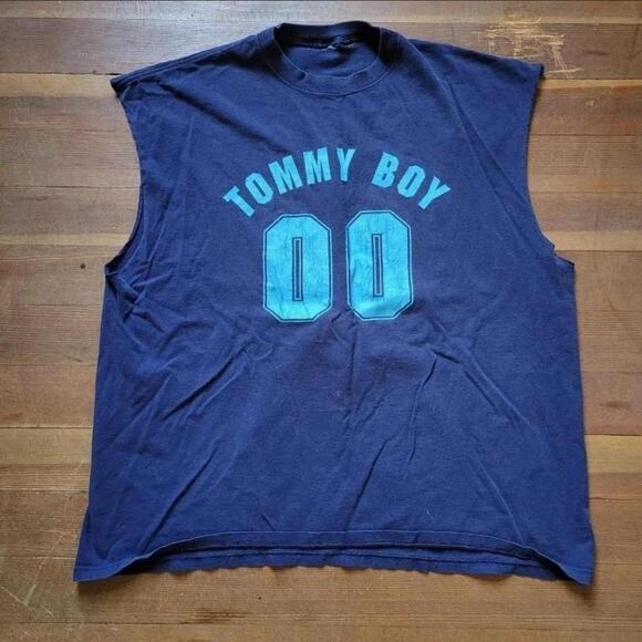 Vtg Rare TOMMY BOY RECORDS Holla Back! Hip Hop Rap Label Cut Sleeve Shirt XXL - Picture 2 of 4